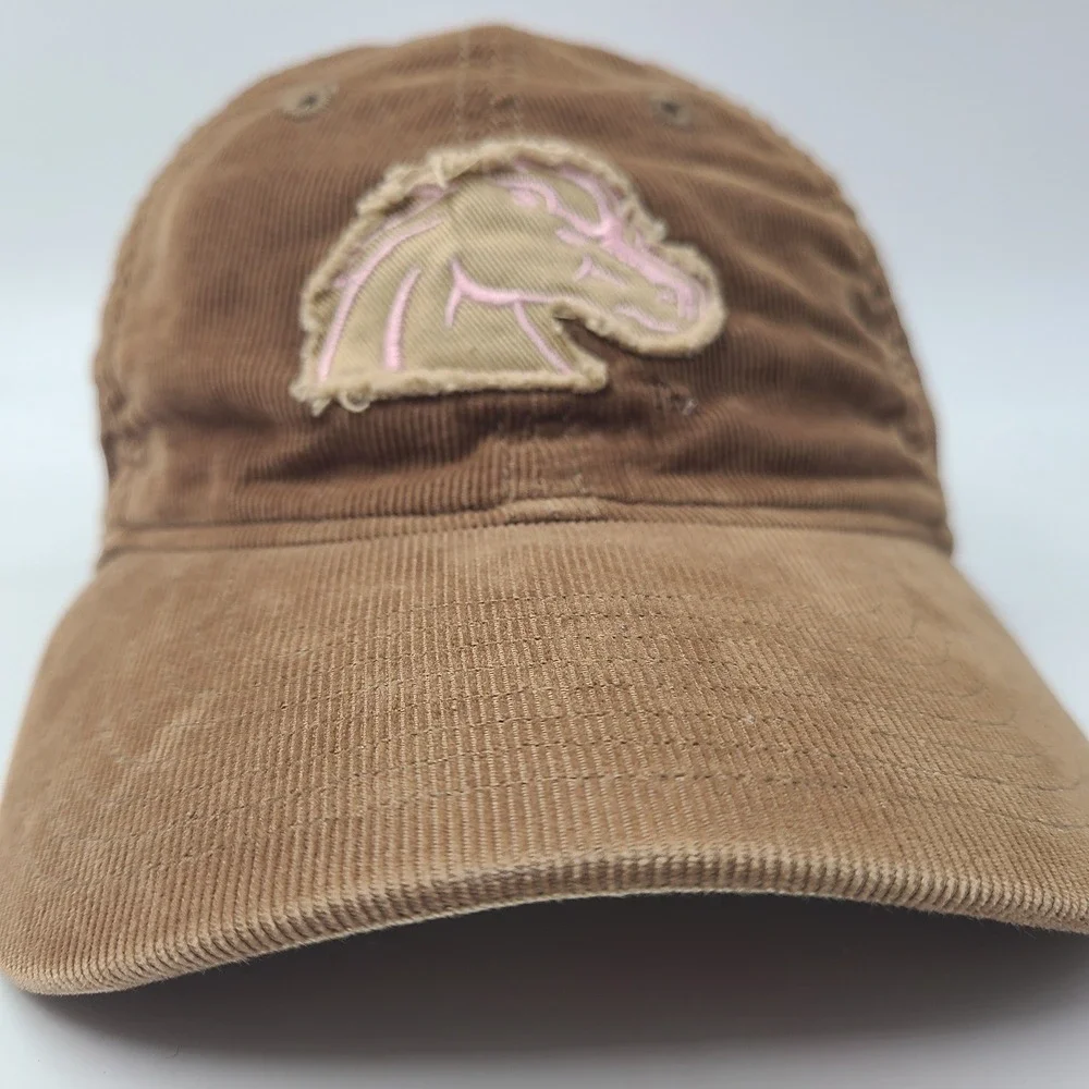 Women Boise State Broncos Hat Strapback (Fits Small) Adidas Brown Pink‎ Corduroy